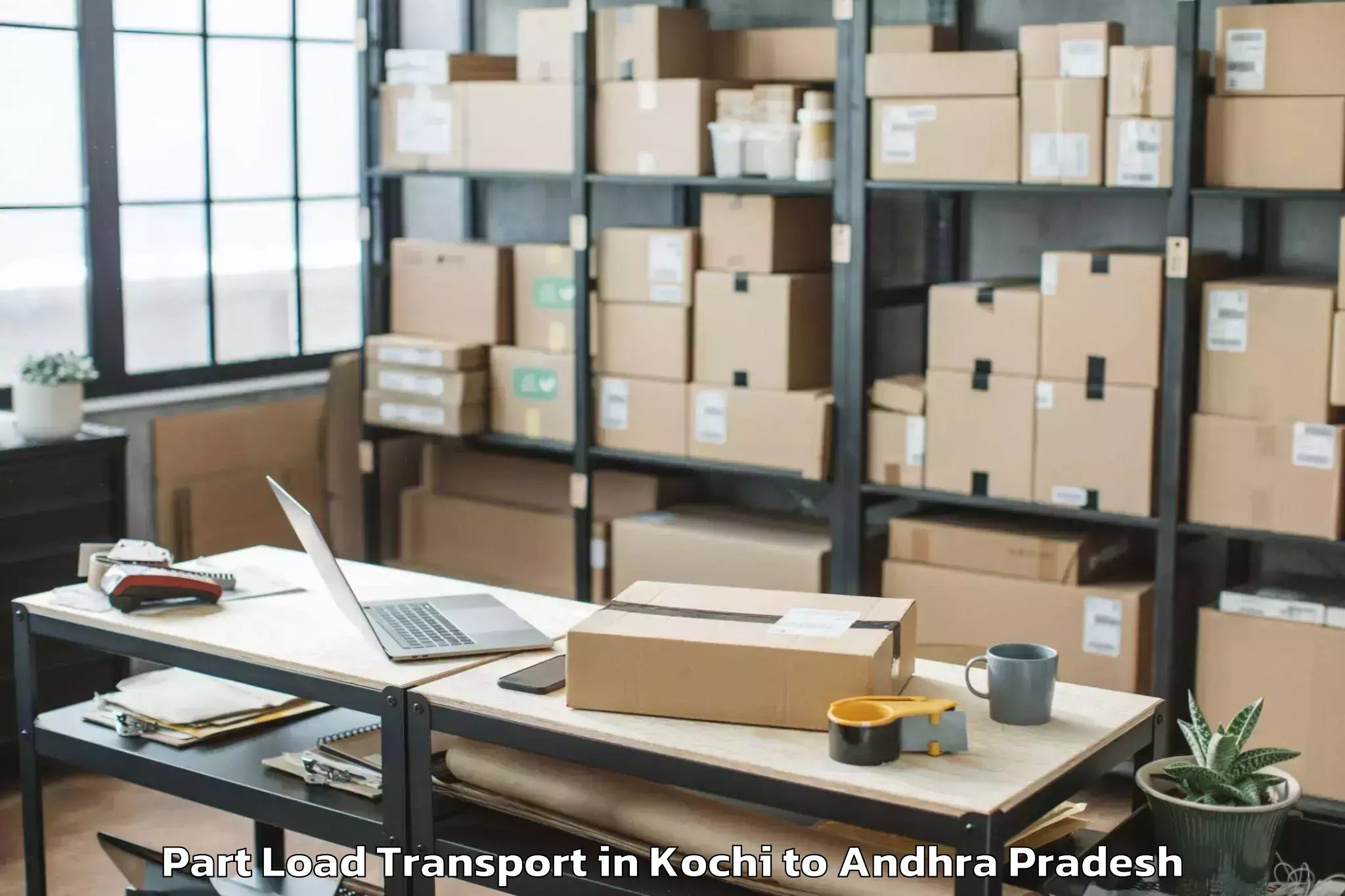 Top Kochi to Velugodu Part Load Transport Available